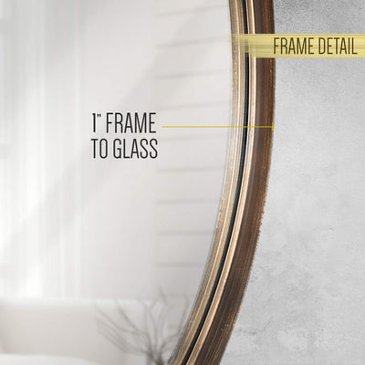 27.5" Round Wall Mirror for Bathrooms, Entryways and Living Rooms