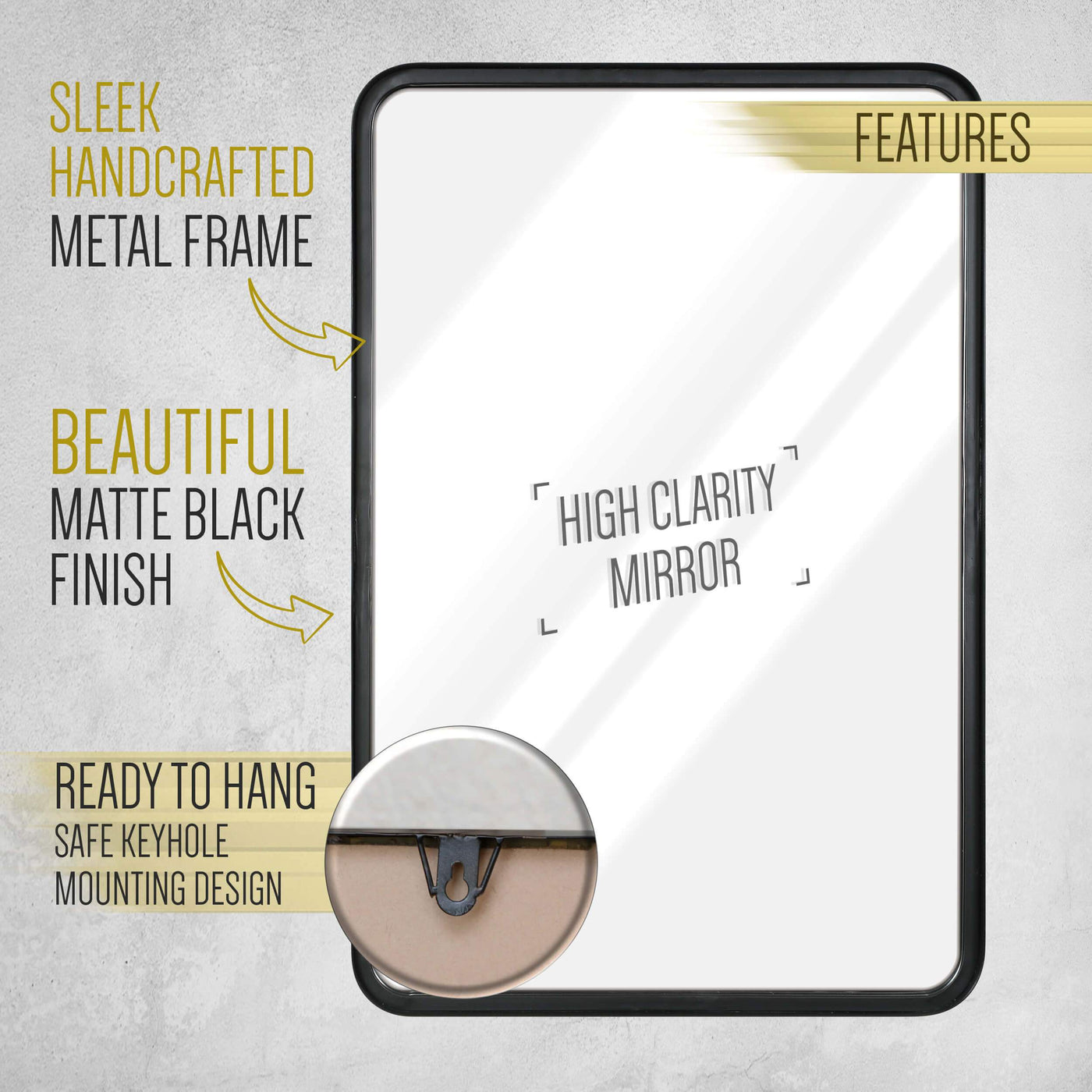 20" x 30" Dual Hanging Rustic Metal Wall Mirror - Wide Frame