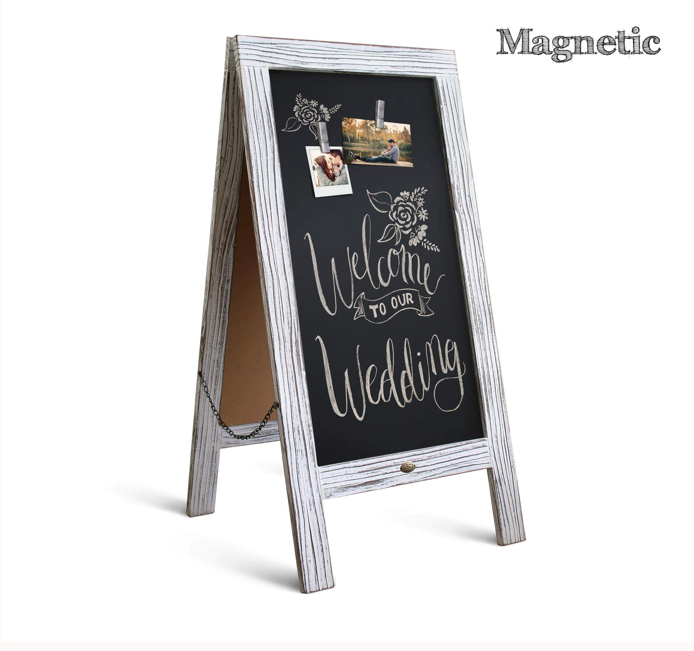 Rustic Magnetic A-Frame Chalkboard Sign - 20" x 40"