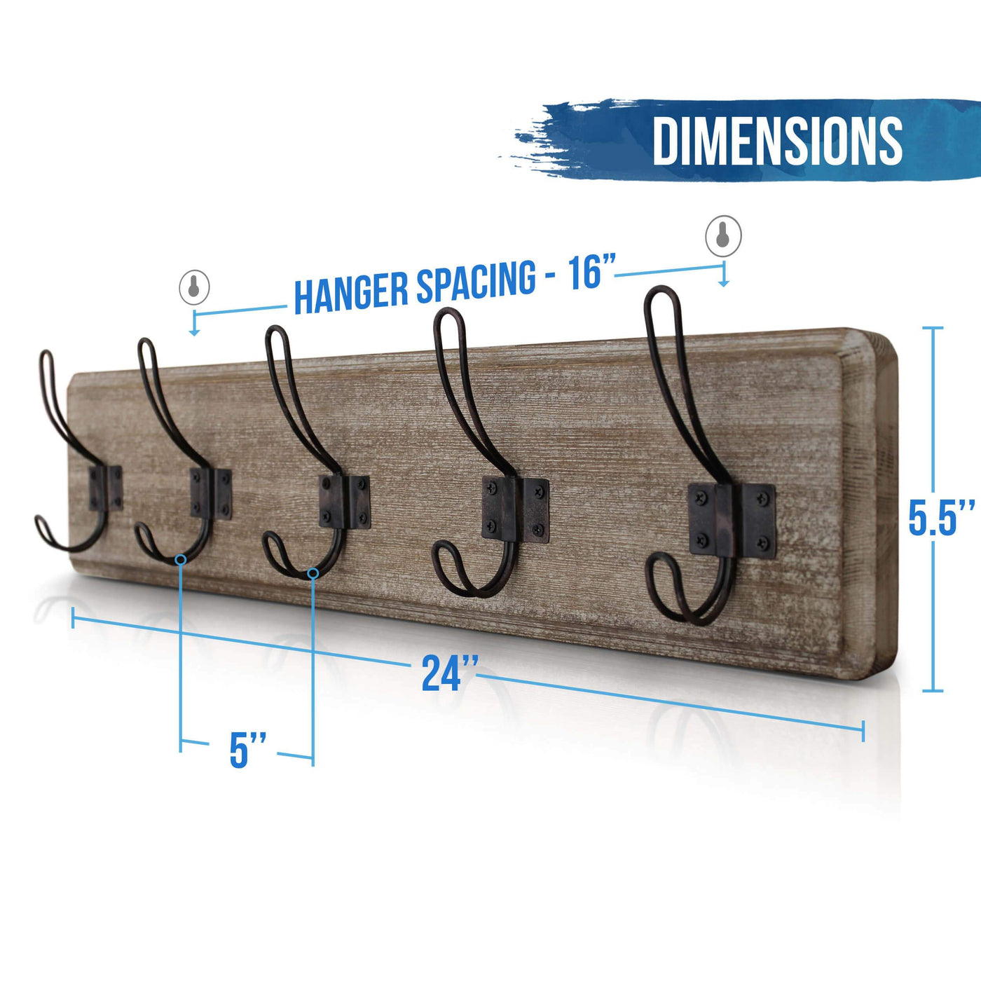 24 Rustic Wall Mounted Coat Rack With 5 Hooks – hbcycreations