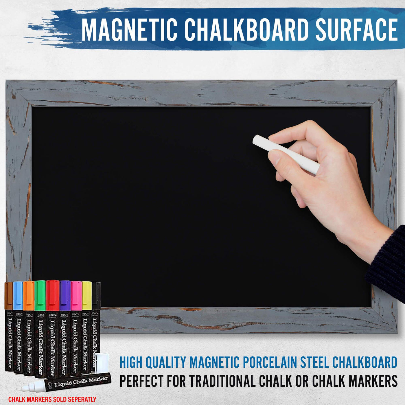 11" x 17" Rustic Magnetic Wall Chalkboard - SMALL