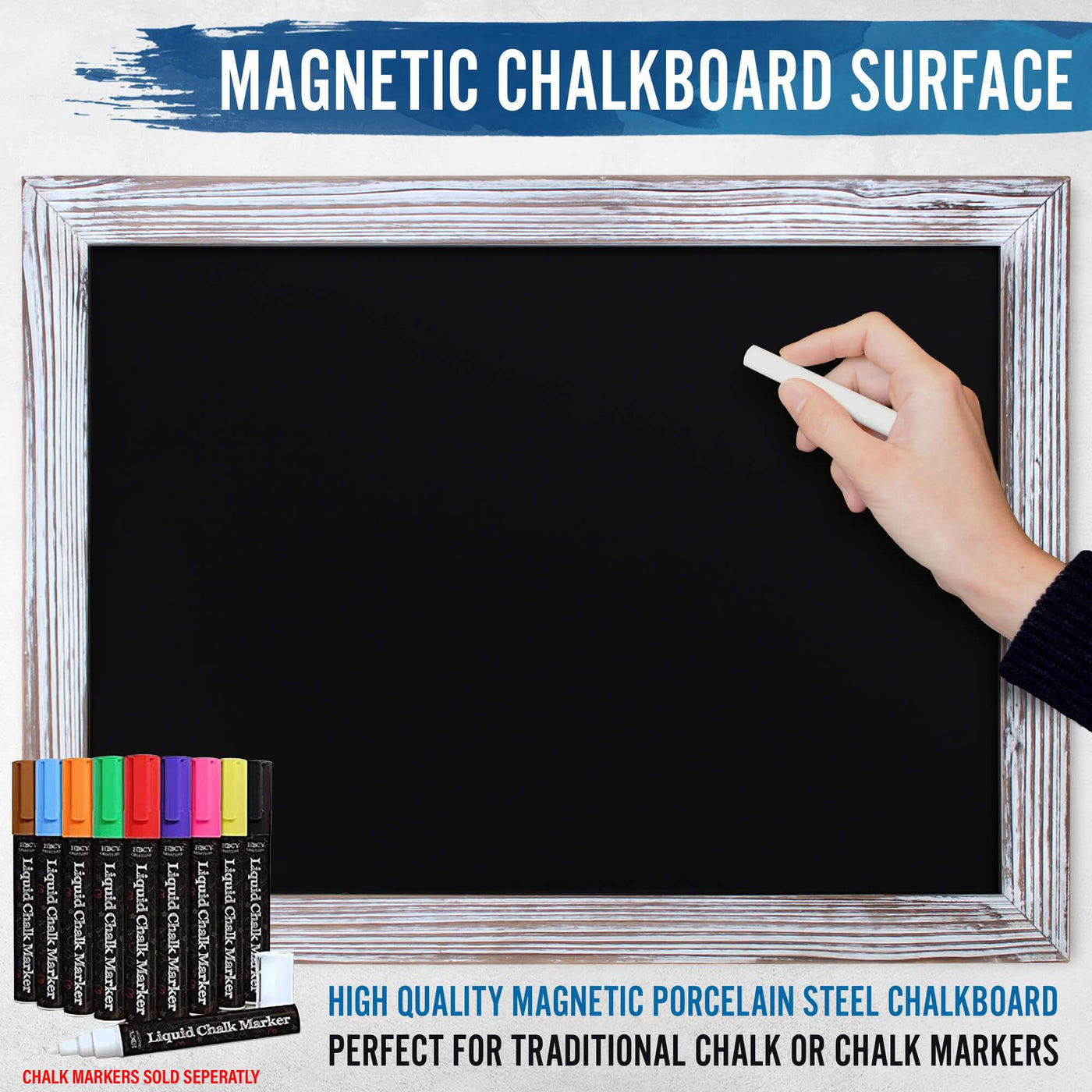 18" x 24" Rustic Magnetic Wall Chalkboard - MEDIUM