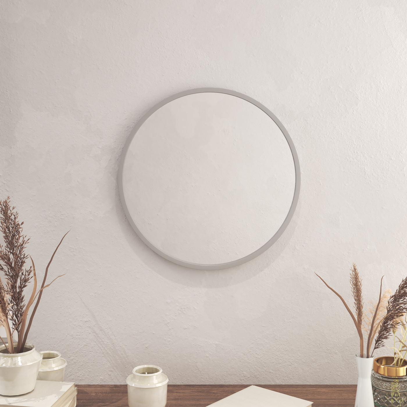 20" Round Wall Mirror for Entryways, Washrooms and Living Rooms