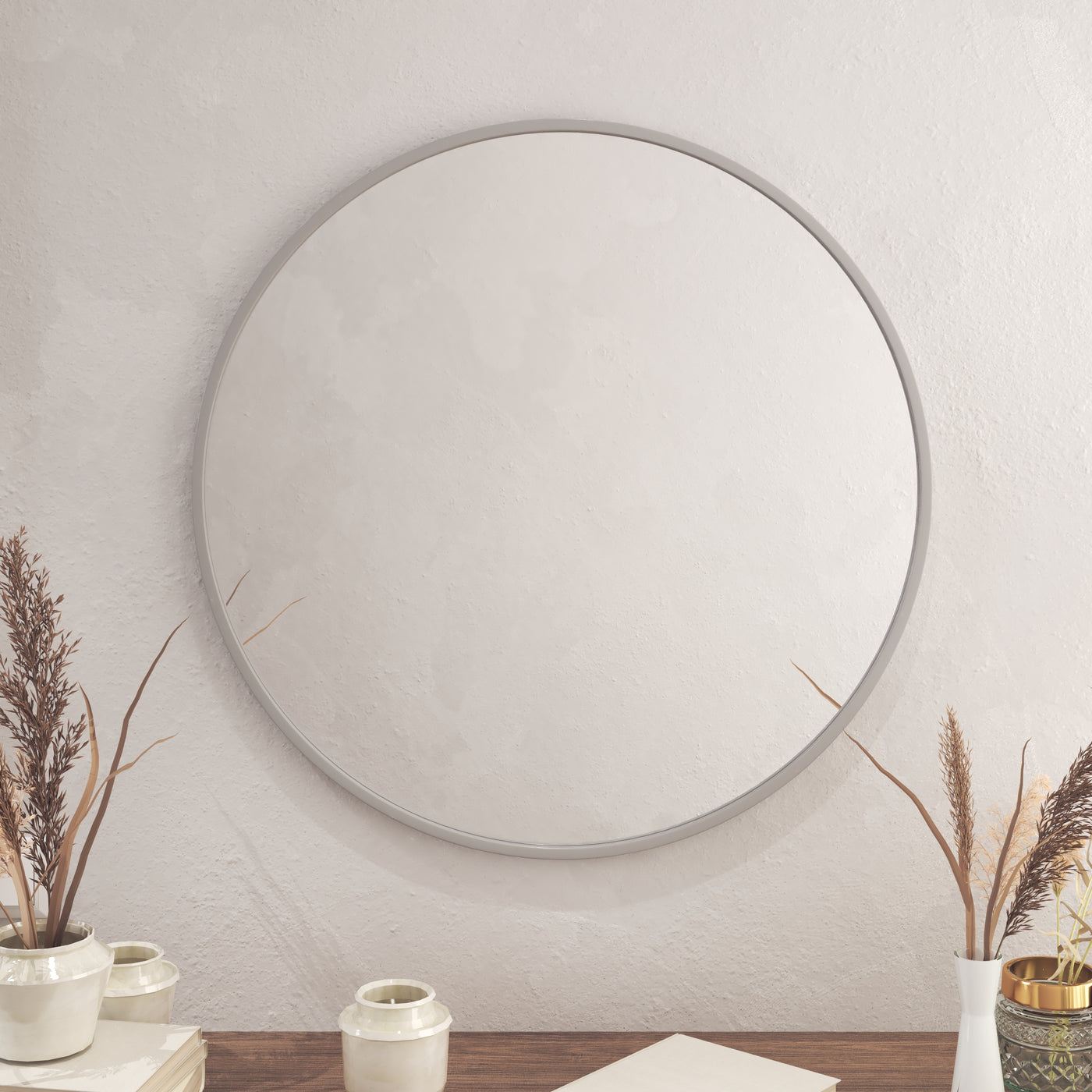 30" Round Wall Mirror for Entryways, Washrooms and Living Rooms