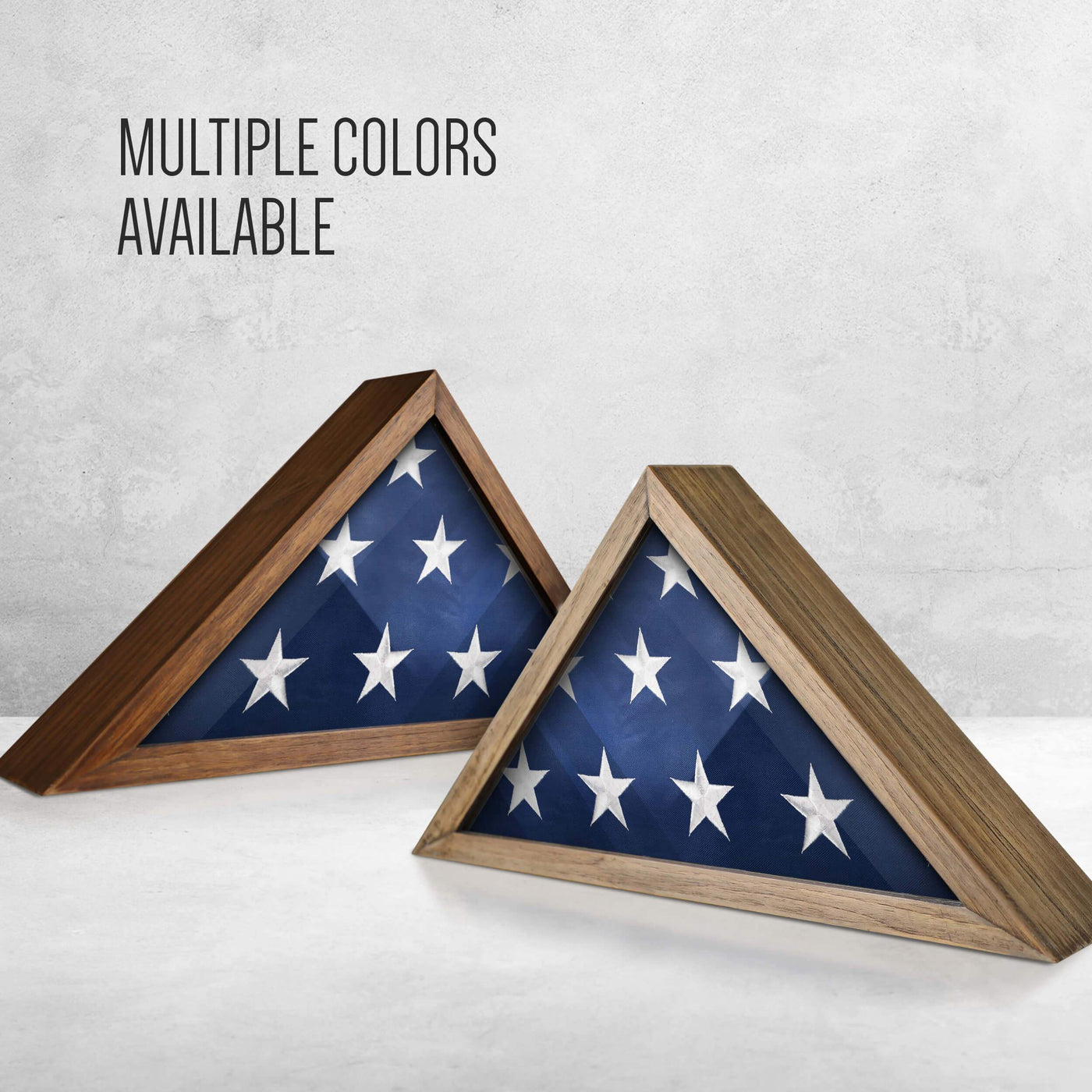 Rustic Military Flag Display Case for 9.5 x 5 American Veteran Burial Flag - Weathered Wood